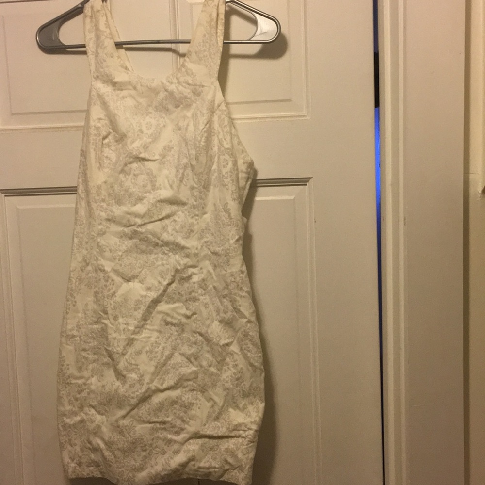 White thick strap bodycon dress by ark & co